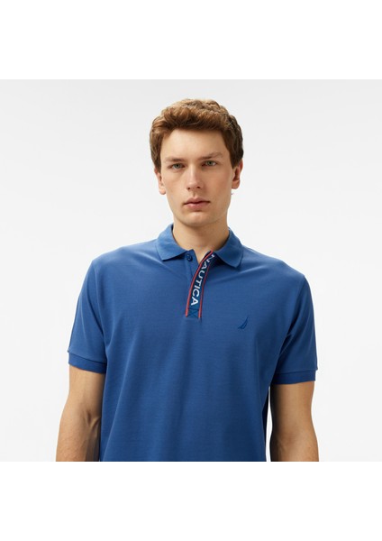 Erkek Mavi Classic Fit Polo Yaka T-Shirt fırsatları