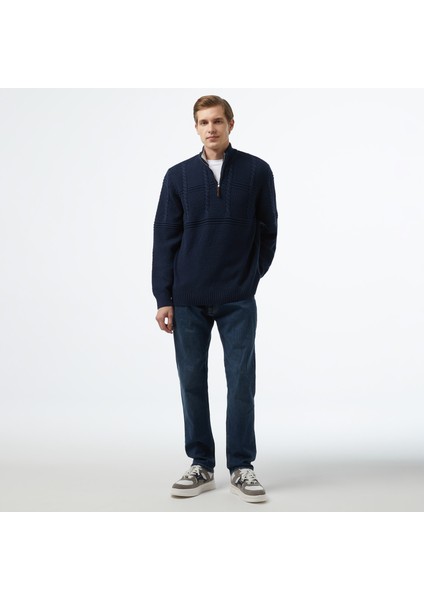 Erkek Lacivert Regular Fit Kazak modelleri