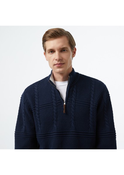 Erkek Lacivert Regular Fit Kazak fırsatları