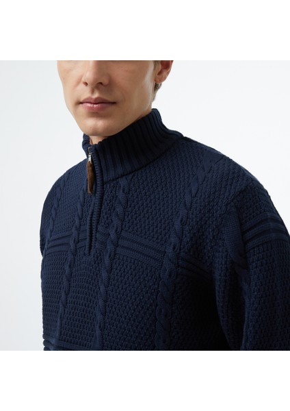 Erkek Lacivert Regular Fit Kazak indirimleri