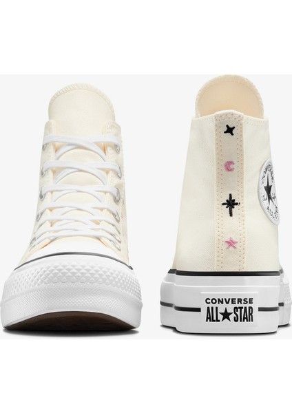 Chuck Taylor All Star Lift Platform Celestial Kadın Krem Sneaker modelleri