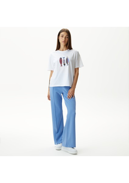 Kadın Mavi Standart Fit Eşofman Altı