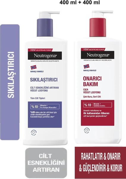 Sıkilaştırıcı Vücut Losyonu 400 ml + Cıca Onarıcı Bakım Vücut Losyonu 400 ml