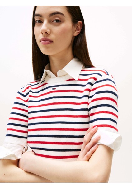 Tjw Essentıal Ss Sweater Kadın Beyaz Kazak DW0DW193360FG fırsatları