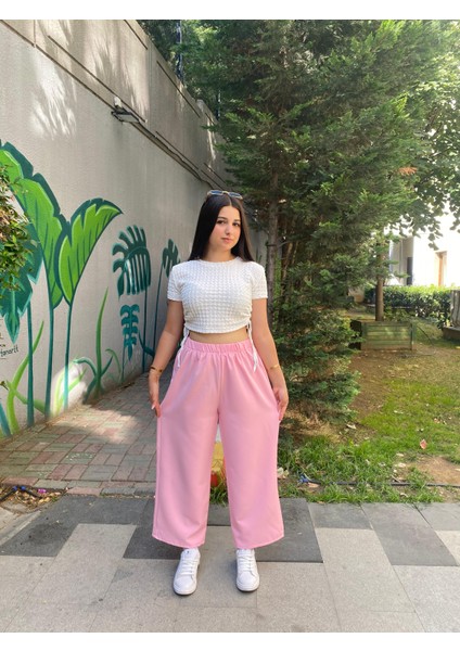 Kadın Beli Lastikli Bol Pantolon modelleri