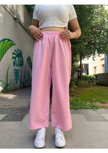 Kadın Beli Lastikli Bol Pantolon