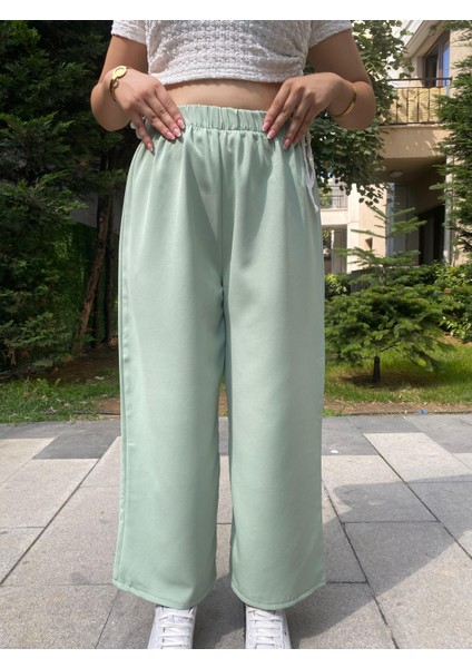 Kadın Beli Lastikli Bol Pantolon
