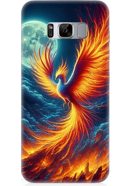 Samsung Galaxy S8 Plus Uyumlu Ateşle Dans Eden Anka Desenli Silikon Kılıf