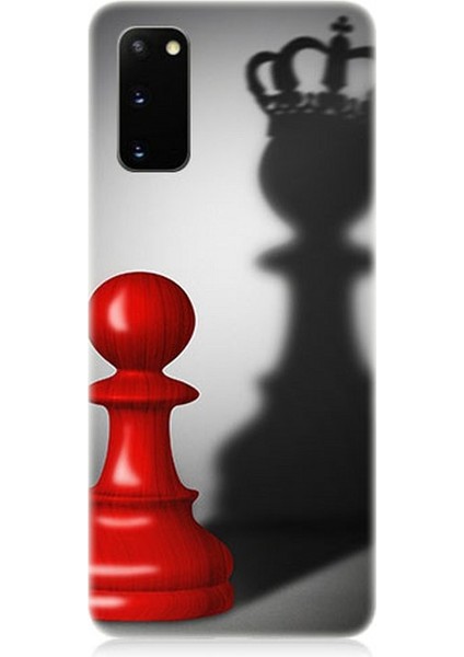 Samsung Galaxy S20 Uyumlu Piyonun Taçlı Hayali Desenli Silikon Kılıf