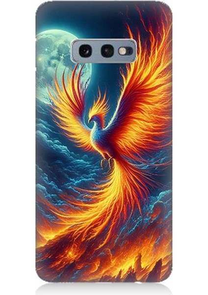 Samsung Galaxy S10E Uyumlu Ateşle Dans Eden Anka Desenli Silikon Kılıf