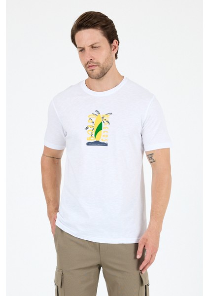 Erkek %100 Pamuk Bisiklet Yaka Kısa Kollu Baskılı T-Shirt Rahat ve Şık Günlük Erkek Tişört 0007 fiyatları