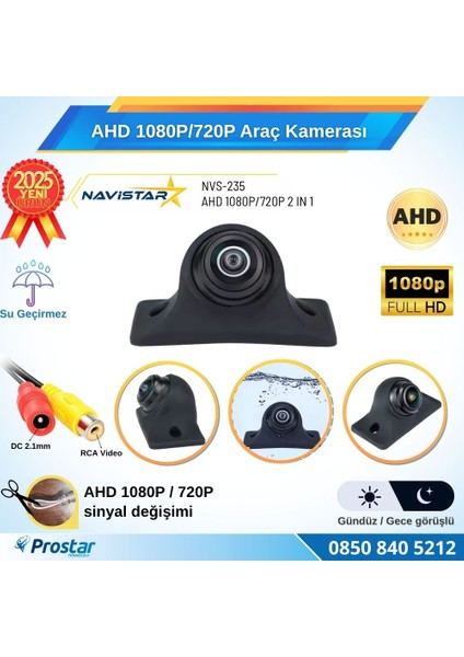 Ahd 1080P/720P Silikonlu Arka, Yan ve Ön Görüş Kamerası Rca Soket