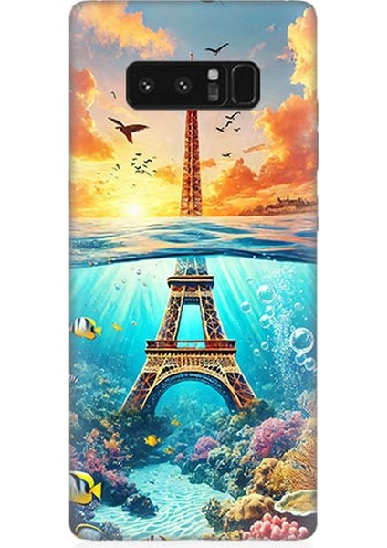 Samsung Galaxy Note 8 Uyumlu Denizaltında Eyfel Hayali Desenli Silikon Kılıf