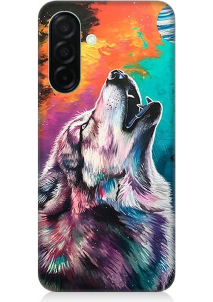 Samsung Galaxy A36 Uyumlu Soyut Arka Planda Uluma Desenli Silikon Kılıf