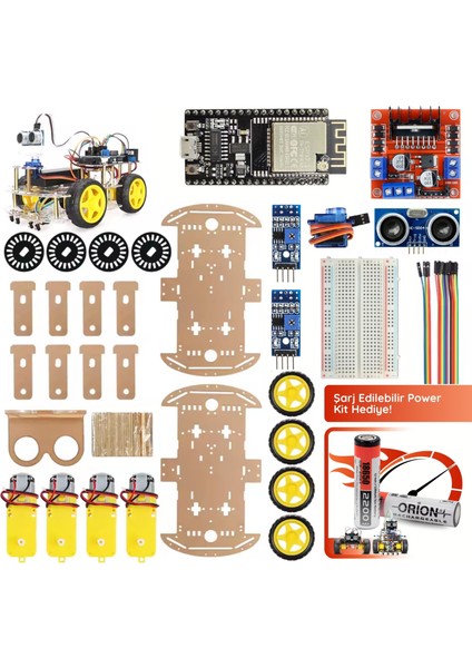 RoboThink 4 Teker Robot Araba Kodlama Seti 4WD-WiFi (Arduino Temelli - Kutulu ve E-Kitaplı) modelleri