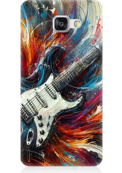 Samsung Galaxy A3 2016 Uyumlu Alevler Içinde Elektrik Gitar Desenli Silikon Kılıf