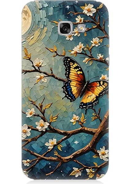 Samsung Galaxy A5 2017 Uyumlu Ay Işığında Kelebekler Desenli Silikon Kılıf