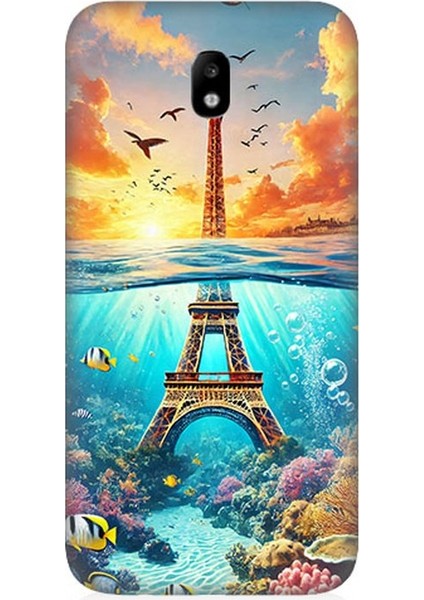Samsung Galaxy J3 Pro Uyumlu Denizaltında Eyfel Hayali Desenli Silikon Kılıf