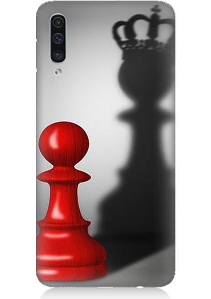 Samsung Galaxy A50 Uyumlu Piyonun Taçlı Hayali Desenli Silikon Kılıf