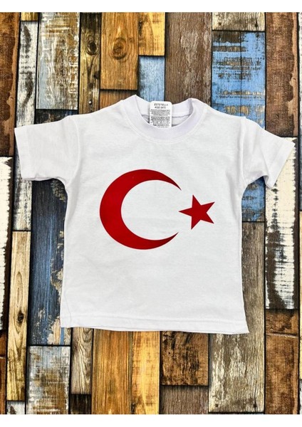 Unisex Çocuk Türk Bayrağı T-Shirt/ Türk Bayrağı T-Shirt/ay Yıldızlı T-Shirt fırsatları