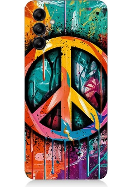 Samsung Galaxy M34 Uyumlu Renkli Barış Işareti Desenli Silikon Kılıf