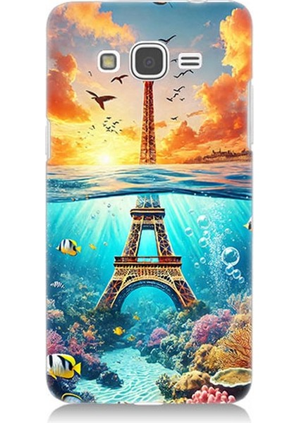 Samsung Galaxy Grand Prime Uyumlu Denizaltında Eyfel Hayali Desenli Silikon Kılıf