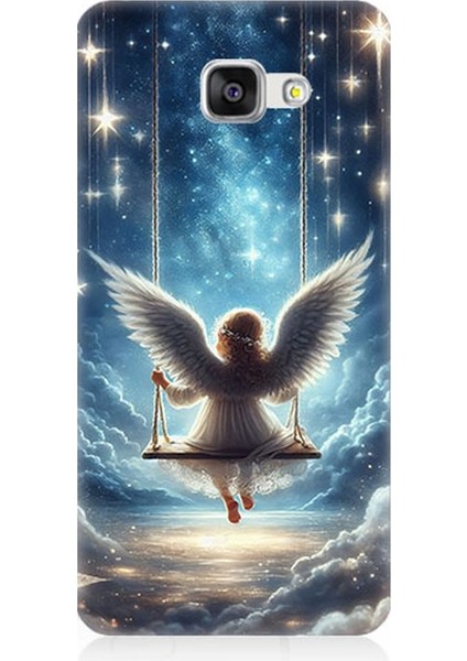 Samsung Galaxy A5 2016 Uyumlu Yıldızlarla Salıncakta Melek Desenli Silikon Kılıf
