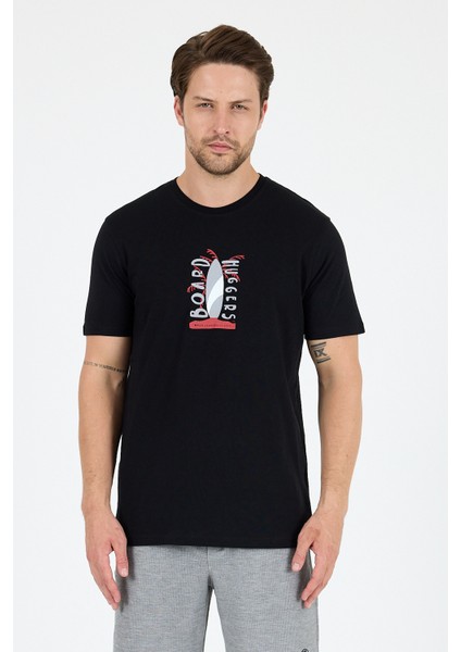 Erkek %100 Pamuk Bisiklet Yaka Kısa Kollu Baskılı T-Shirt Rahat ve Şık Günlük Erkek Tişört 0007