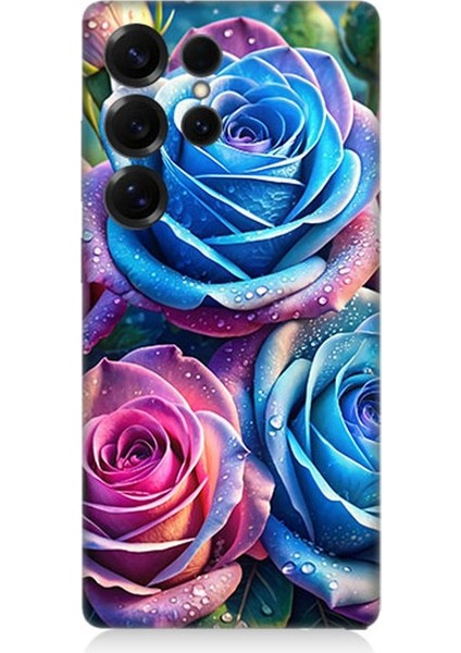 Samsung Galaxy S25 Ultra Uyumlu Gökkuşağı Renkli Güller Desenli Silikon Kılıf