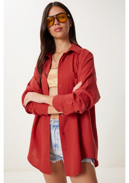 Oversize Basic Müslin Gömlek