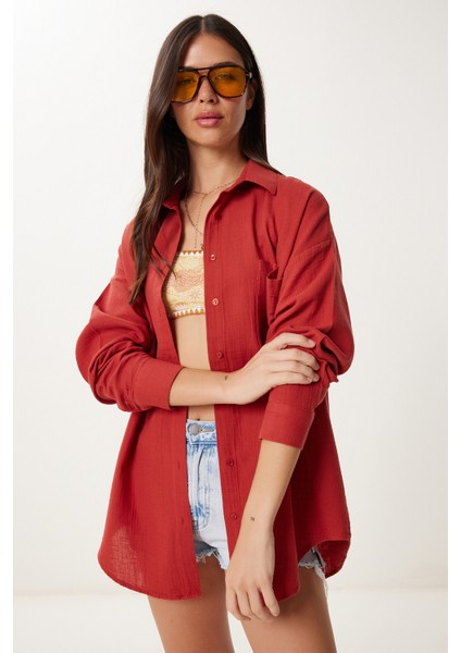 Oversize Basic Müslin Gömlek