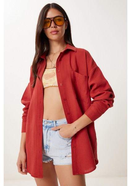 Oversize Basic Müslin Gömlek