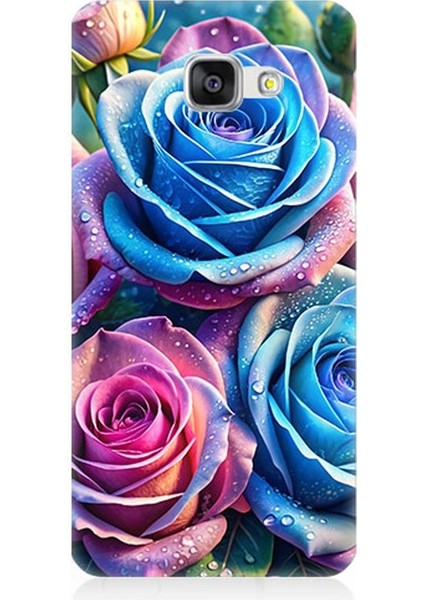 Samsung Galaxy A5 2016 Uyumlu Gökkuşağı Renkli Güller Desenli Silikon Kılıf