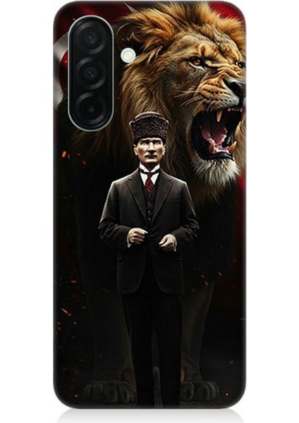 Samsung Galaxy A56 Uyumlu Aslan ve Atatürk Gücü Desenli Silikon Kılıf