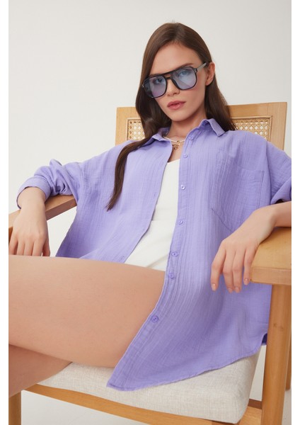 Oversize Basic Müslin Gömlek