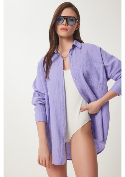 Oversize Basic Müslin Gömlek