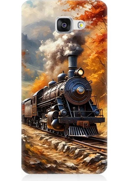 Samsung Galaxy A5 2016 Uyumlu Sonbaharda Buharlı Tren Desenli Silikon Kılıf