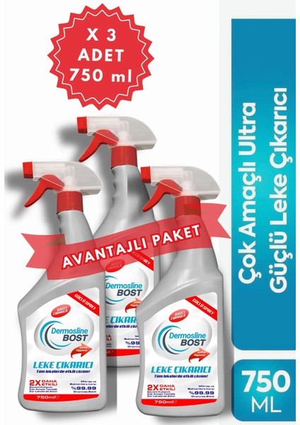 3'lü Dermosline Bost Leke Çıkarıcı 750 ml