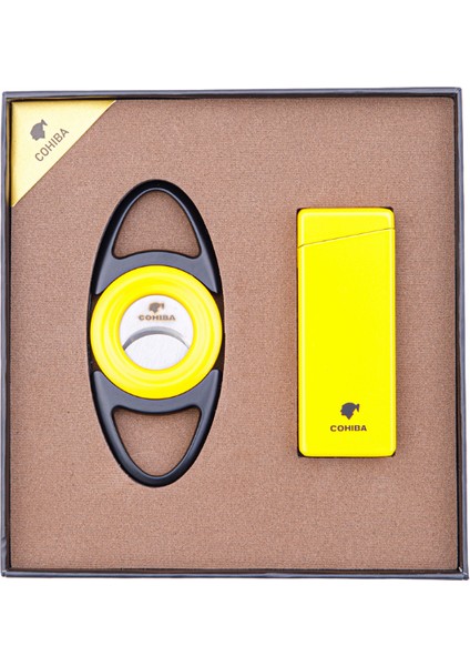 Çakmak Kesici Ikili Sarı - Siyah Puro Seti