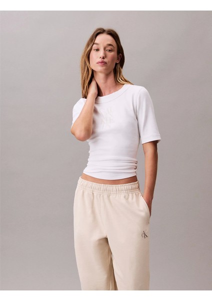 Monologo French Terry Jogger Kadın Beyaz Eşofman Altı LV047B235G-ACG indirimleri