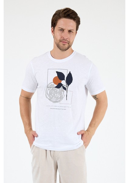 Erkek Sıfır Yaka Baskılı T-Shirt – %100 Pamuk – Rahat ve Tarz Kısa Kollu Erkek Tişört 0009 fiyatları