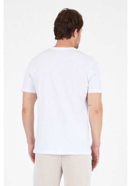 Erkek Sıfır Yaka Baskılı T-Shirt – %100 Pamuk – Rahat ve Tarz Kısa Kollu Erkek Tişört 0009 indirimleri