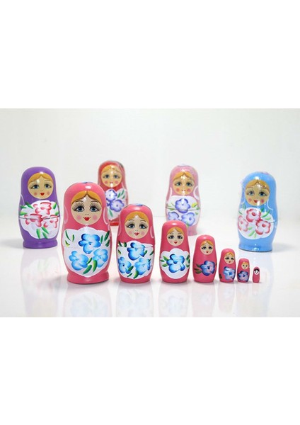 7'li Ahşap Matruşka 16 cm Model 2