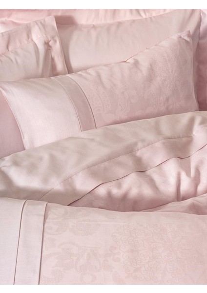 Çift Kişilik Jakarlı Saten Nev Takımı Jana Pembe modelleri