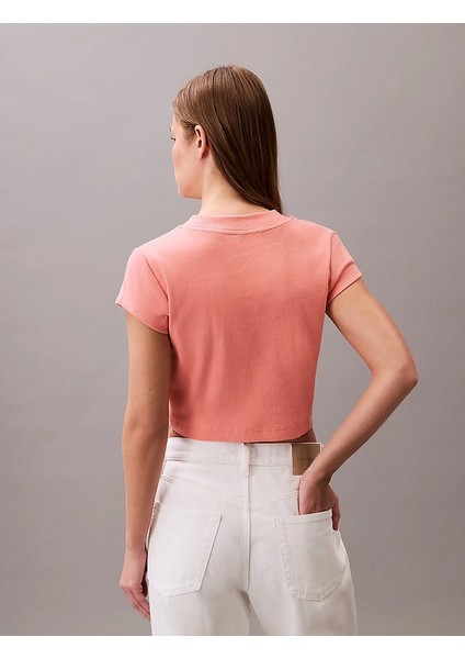 Calvin Klein Monogram Baby Tee Kadın Pembe T-Shirt LV047AB802-VDW modelleri