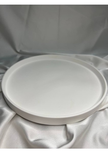 Büyük Boy Dekotarif Tabak, 25CM Yuvarlak Tabak, Beyaz Dekoratif Tabak