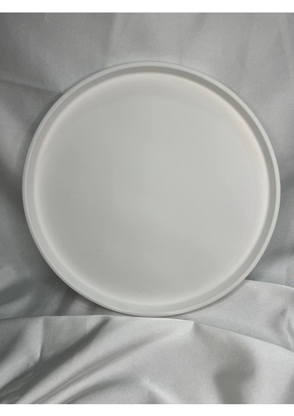 Büyük Boy Dekotarif Tabak, 25CM Yuvarlak Tabak, Beyaz Dekoratif Tabak