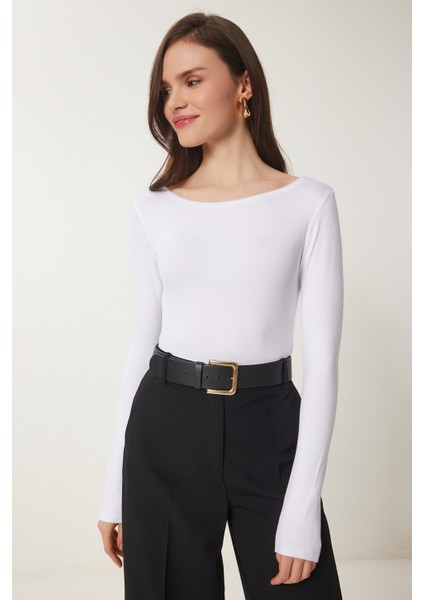 Kayık Yaka Basic Örme Bluz modelleri