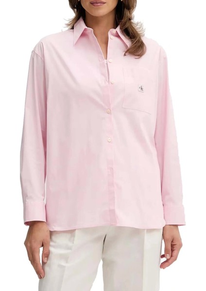 Calvin Klein Poplın Relaxed Shırt Kadın Pembe Gömlek LV047C143G-W0S