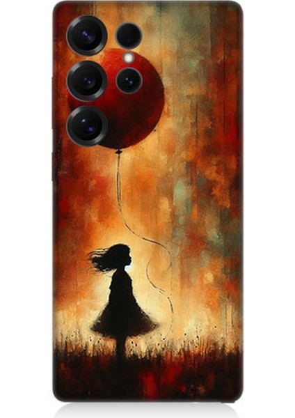 Samsung Galaxy S25 Ultra Uyumlu Balonlu Küçük Kız Desenli Silikon Kılıf